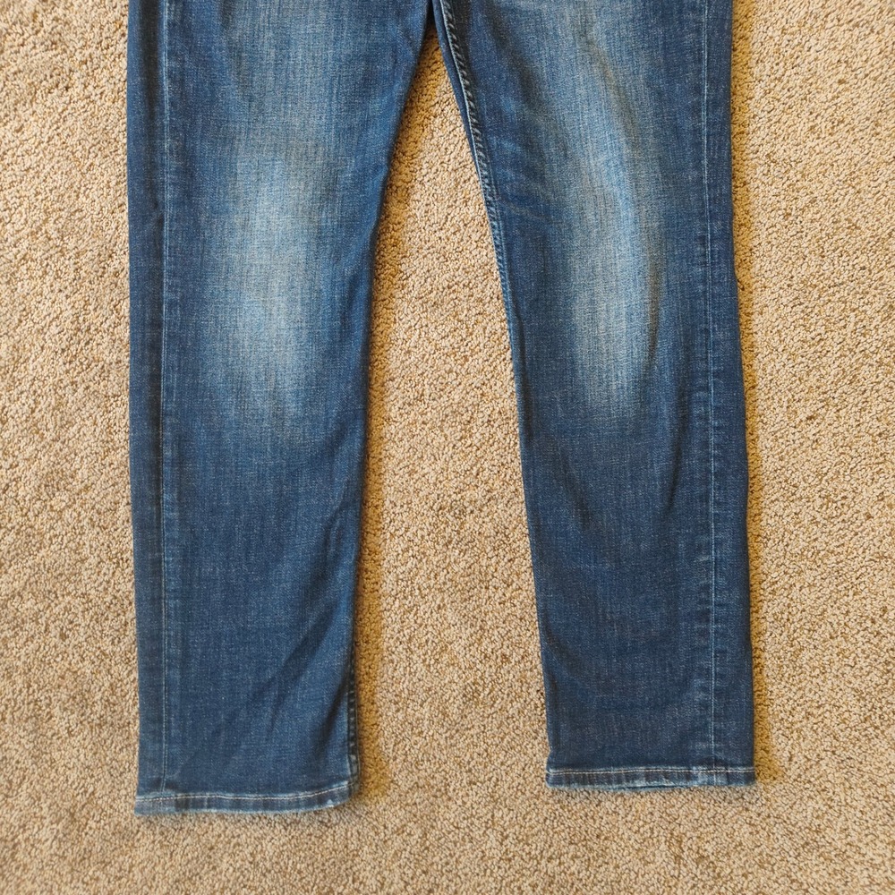 AllSaints Jeans Mens 34 Blue Rex Slim Fit Stretch Denim 5 Pocket Mid Wash ME069W - Picture 4 of 13